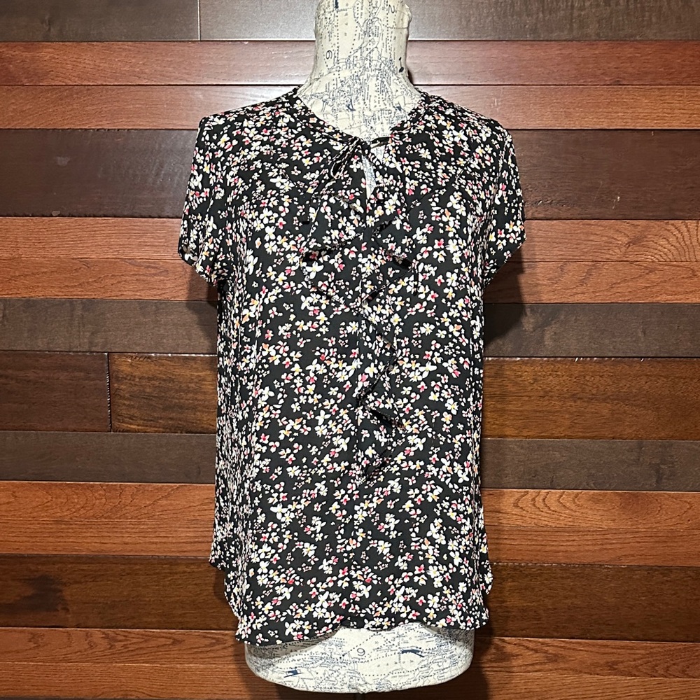 Liz Claiborne Black Floral Blouse